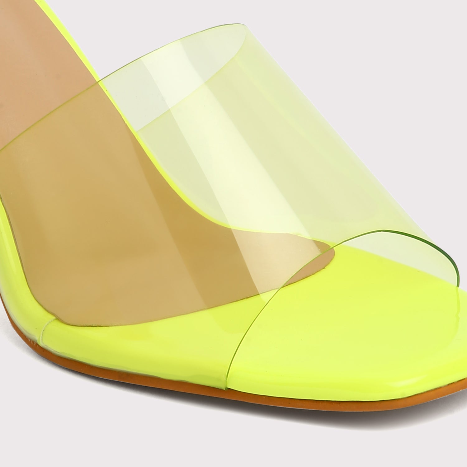 Clear Strap Stilettos - Neon Green