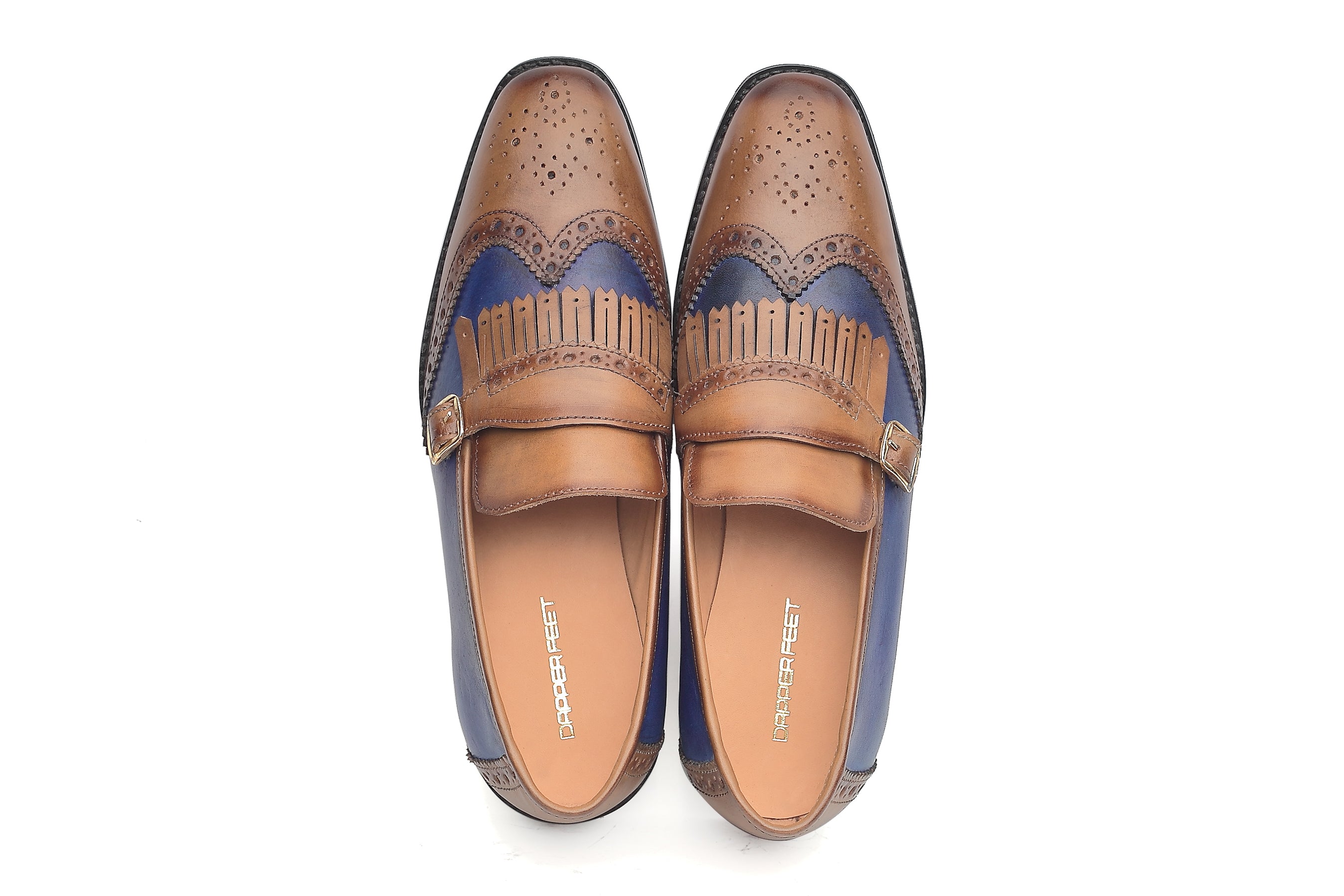 Mayfair Loafers - Tan/Blue - Dapperfeet