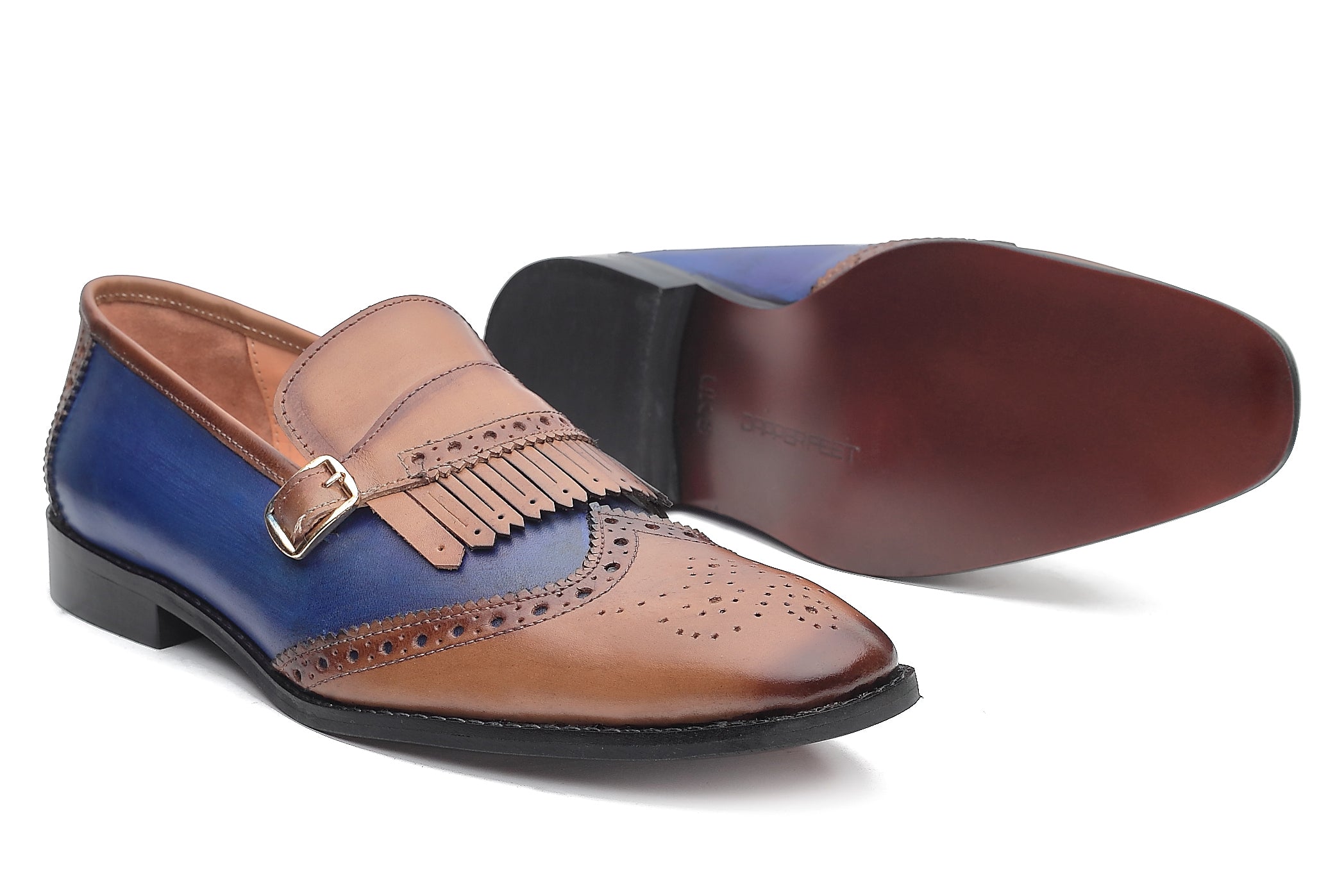 Mayfair Loafers - Tan/Blue - Dapperfeet