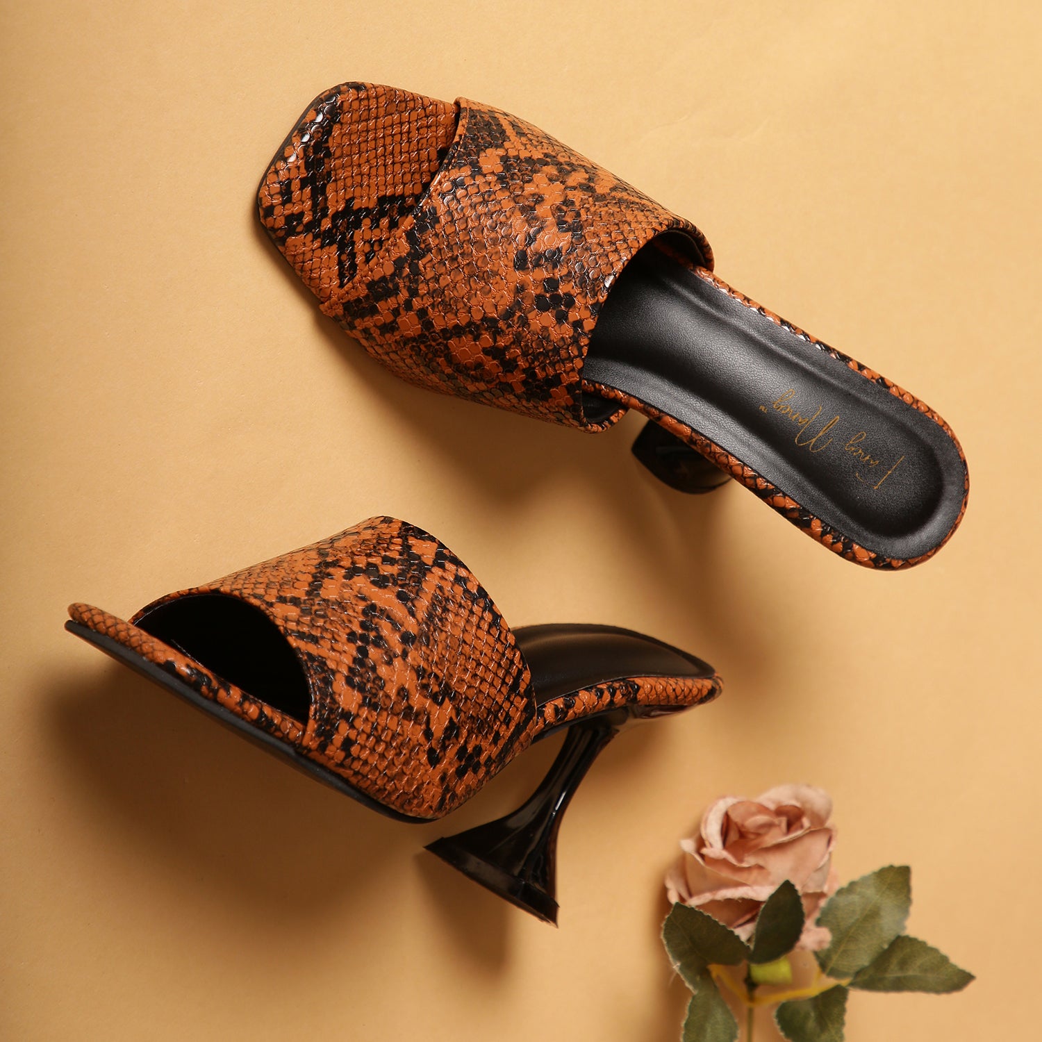 Orange discount mules heels