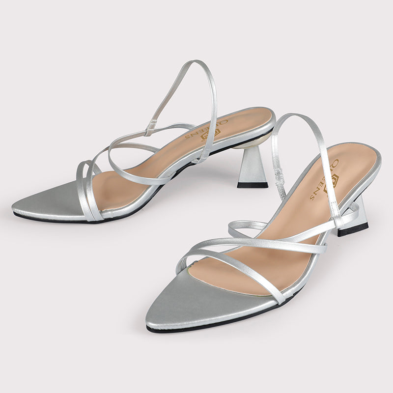 Sparkly Silver Bow Heels – The CAI Store