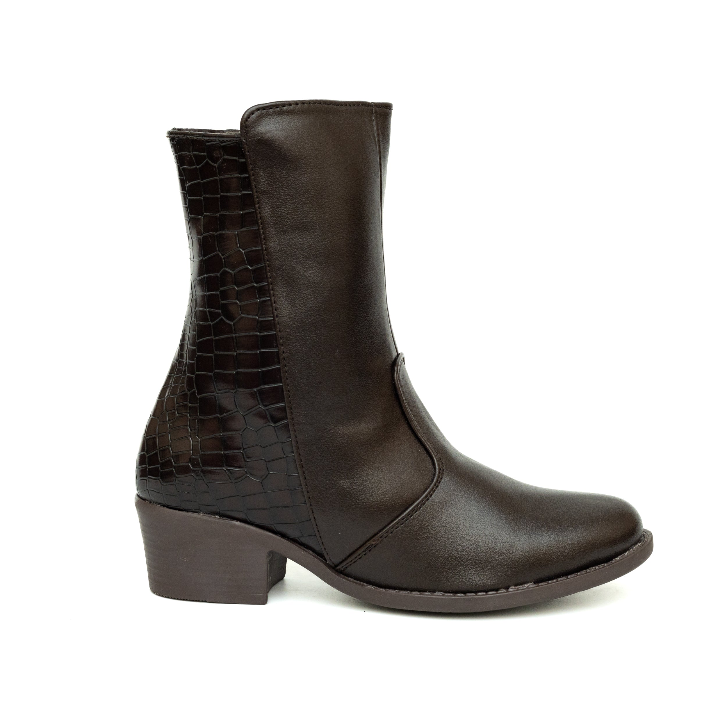 Croc Back Boots - Brown