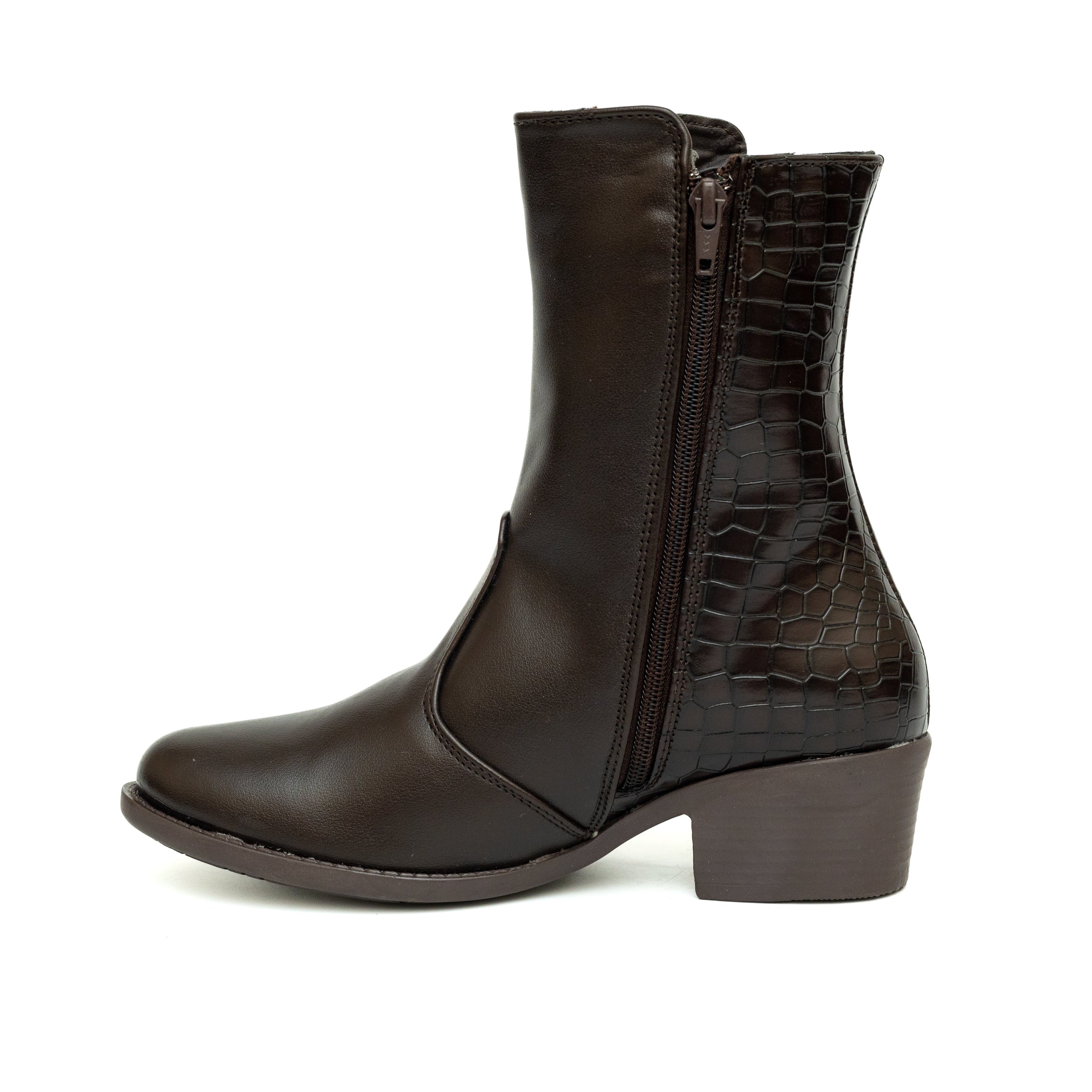 Croc Back Boots - Brown