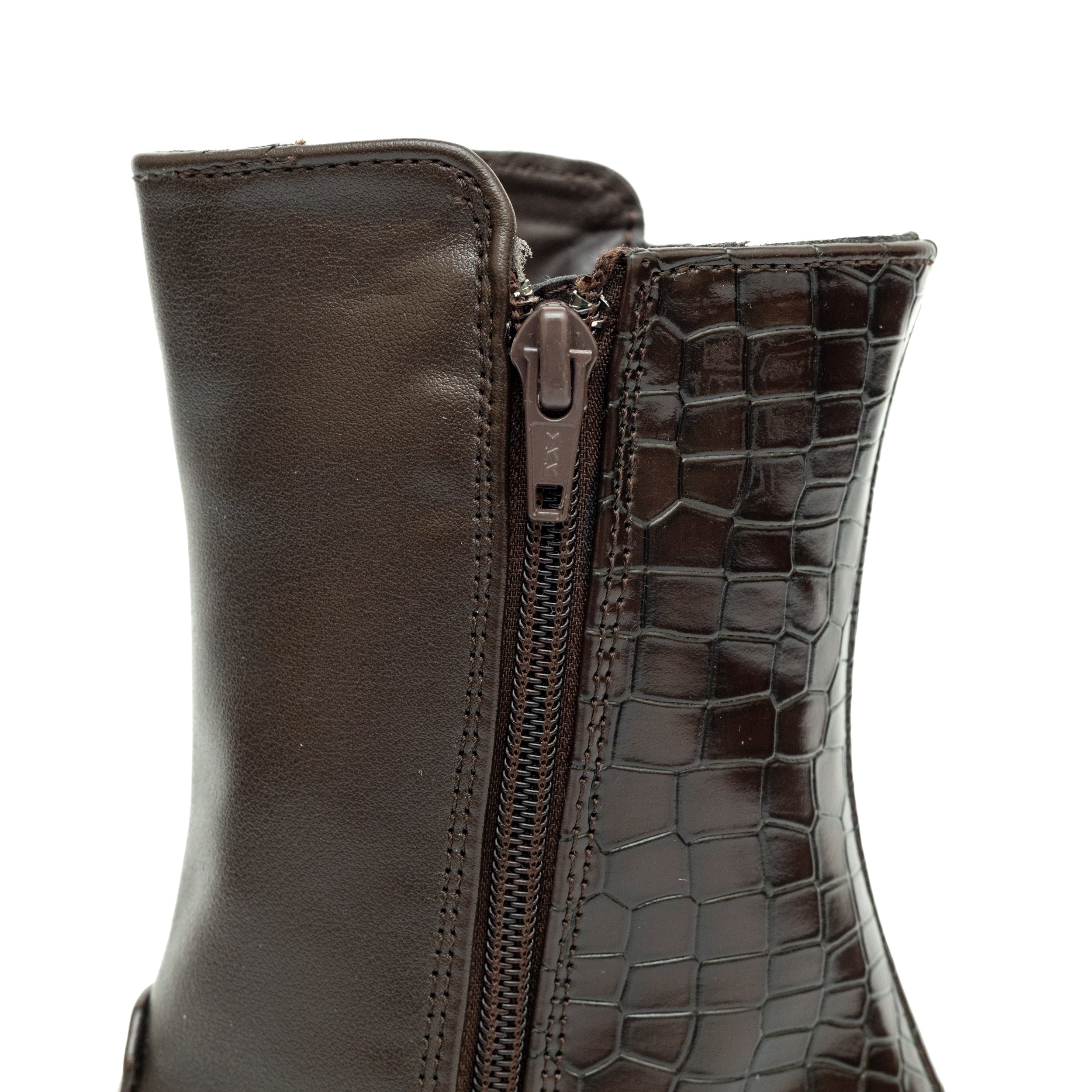 Croc Back Boots - Brown