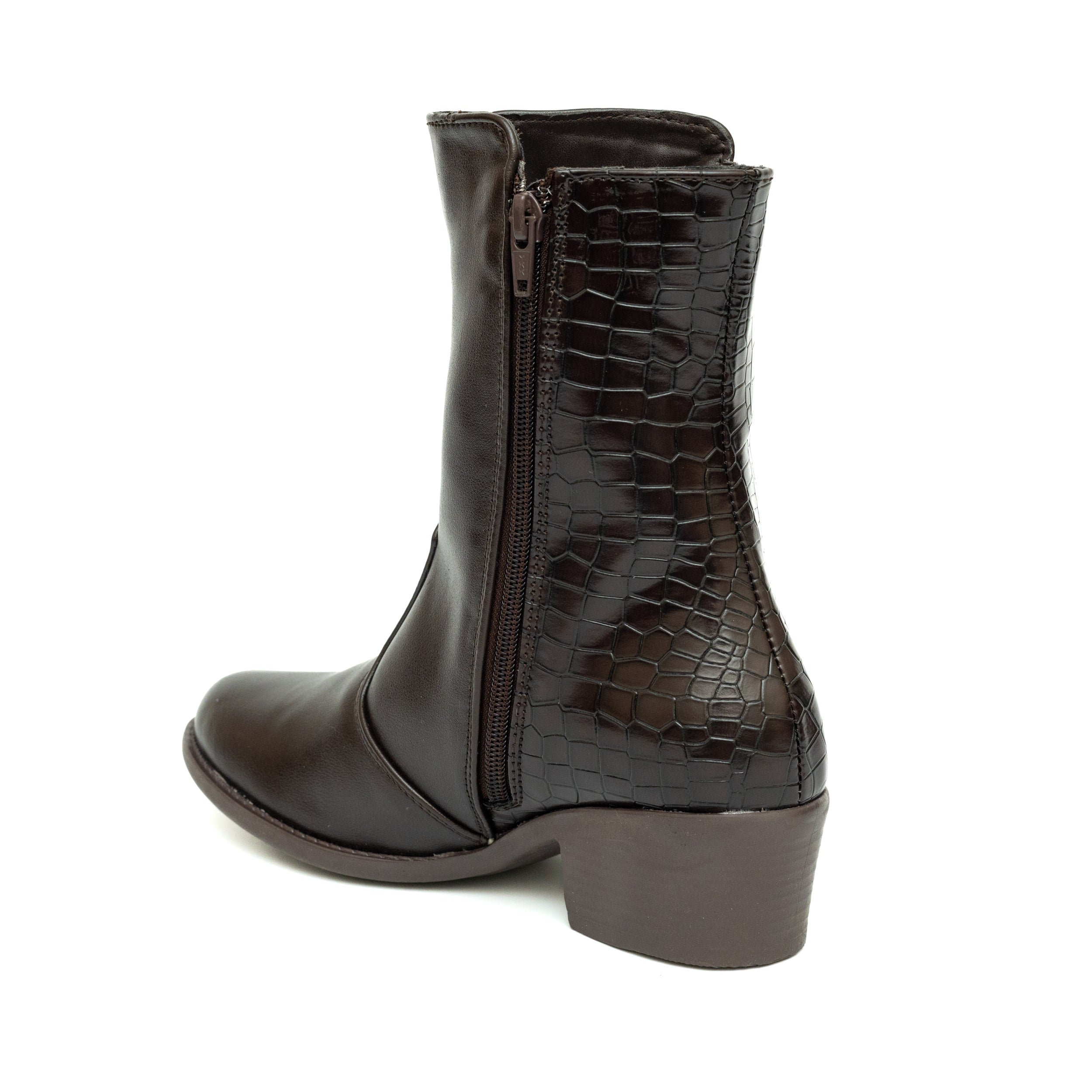 Croc Back Boots - Brown