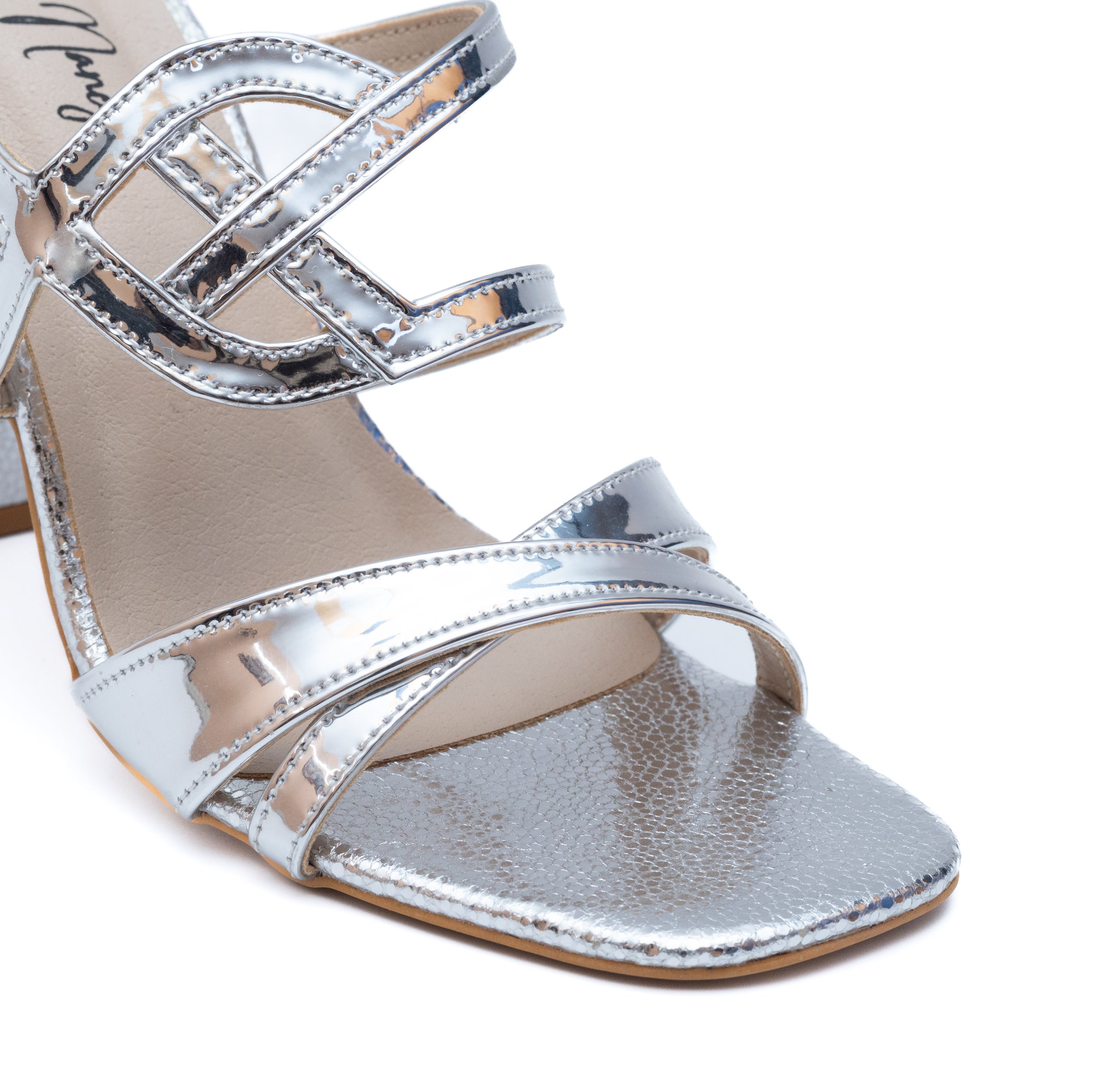 Criss Cross Strap Heels - Silver â Dapperfeet