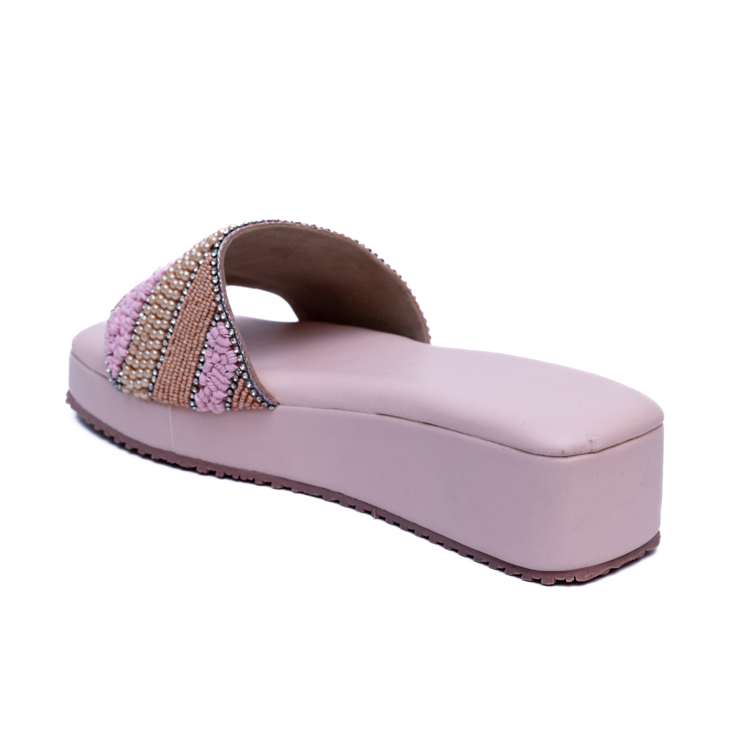 Embroidered Strap Platform - Pink