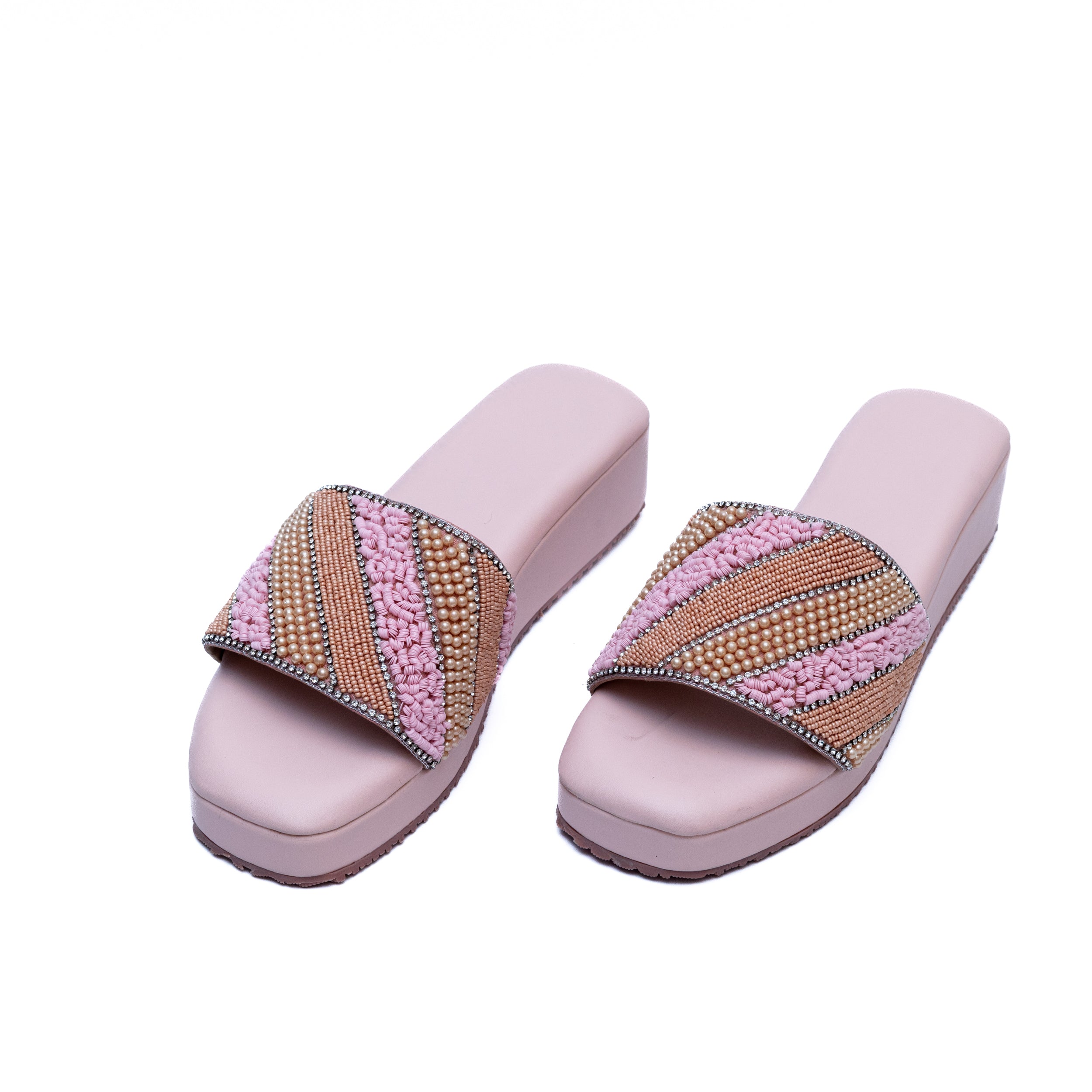 Embroidered Strap Platform - Pink