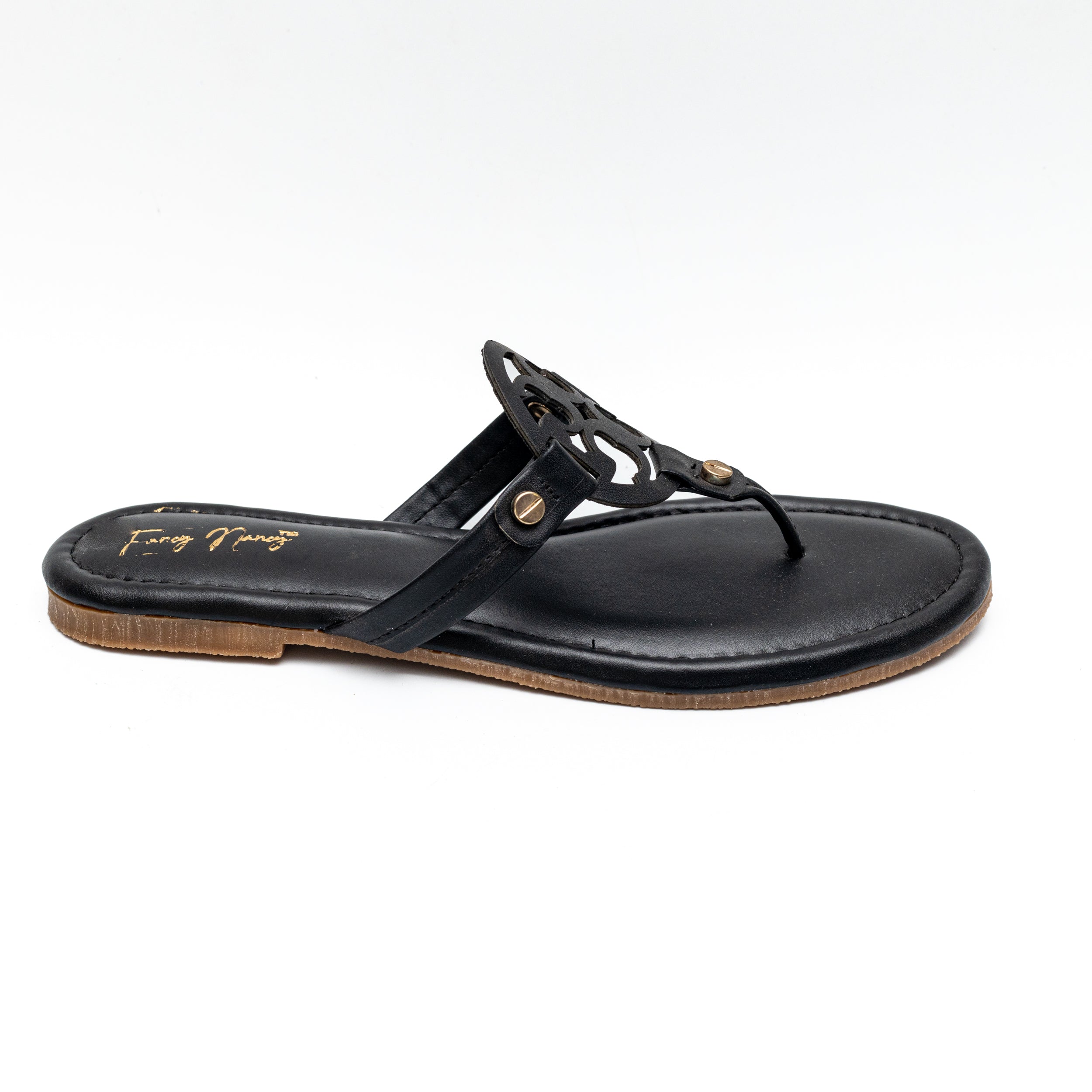 T Shape Flats - Black