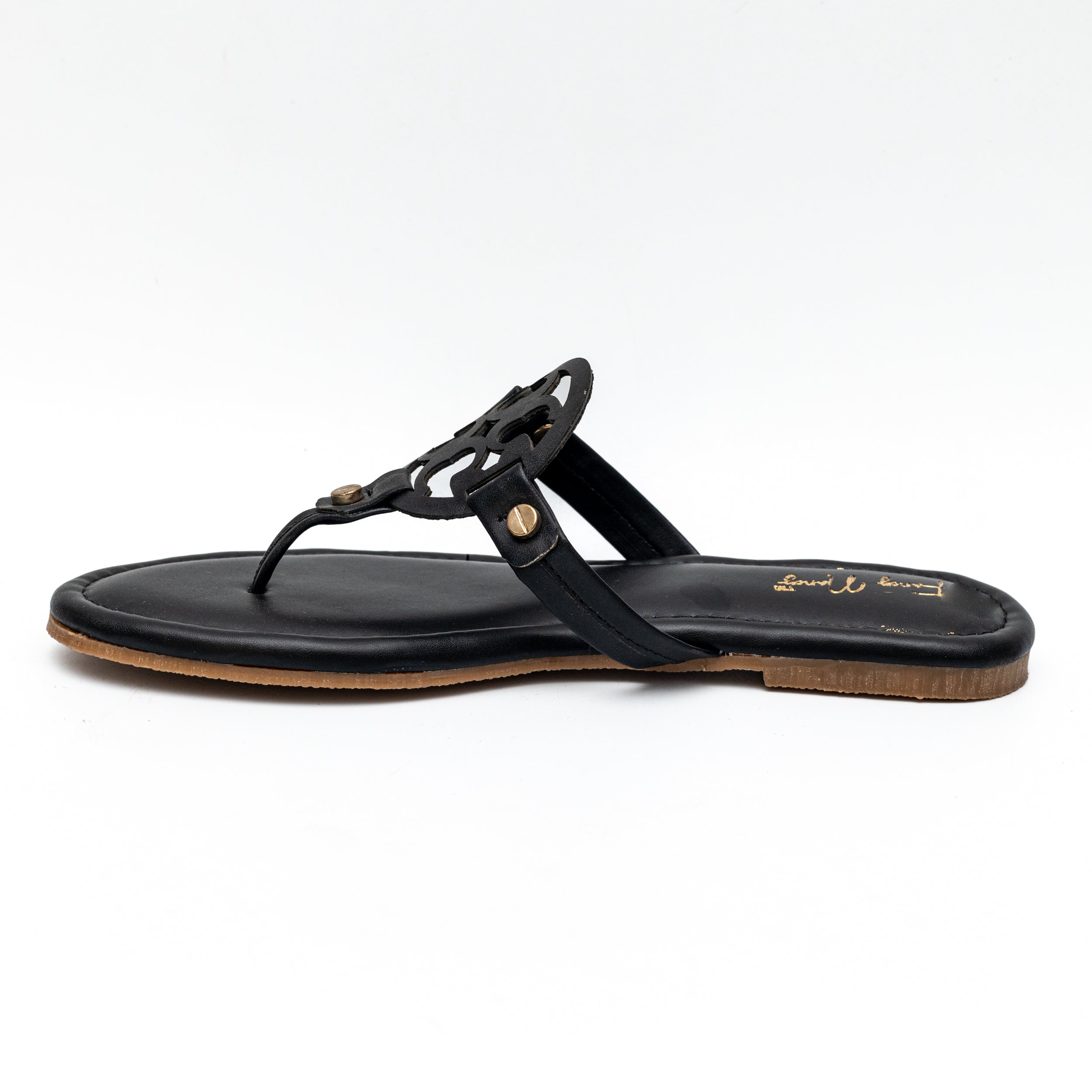 T Shape Flats - Black