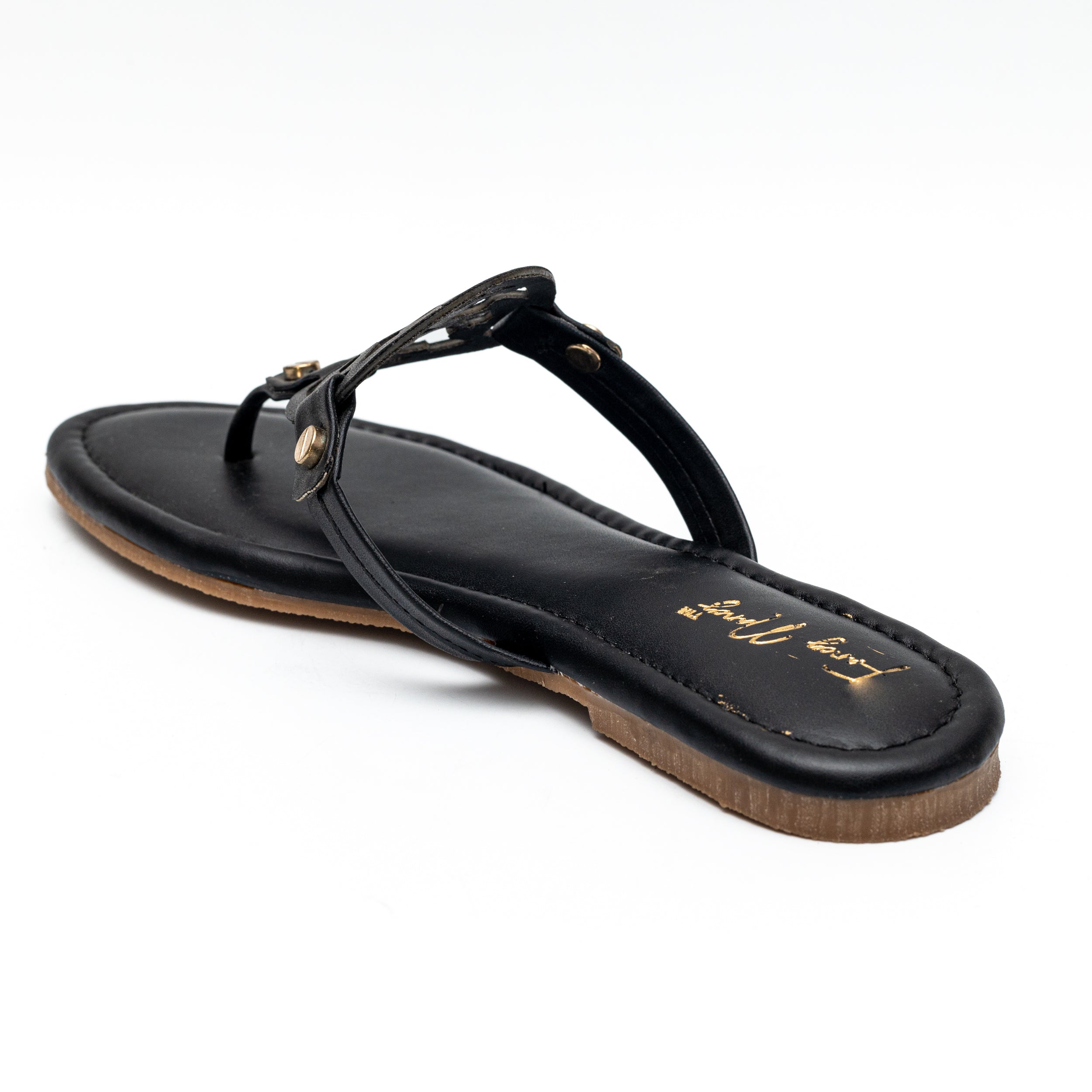 T Shape Flats - Black