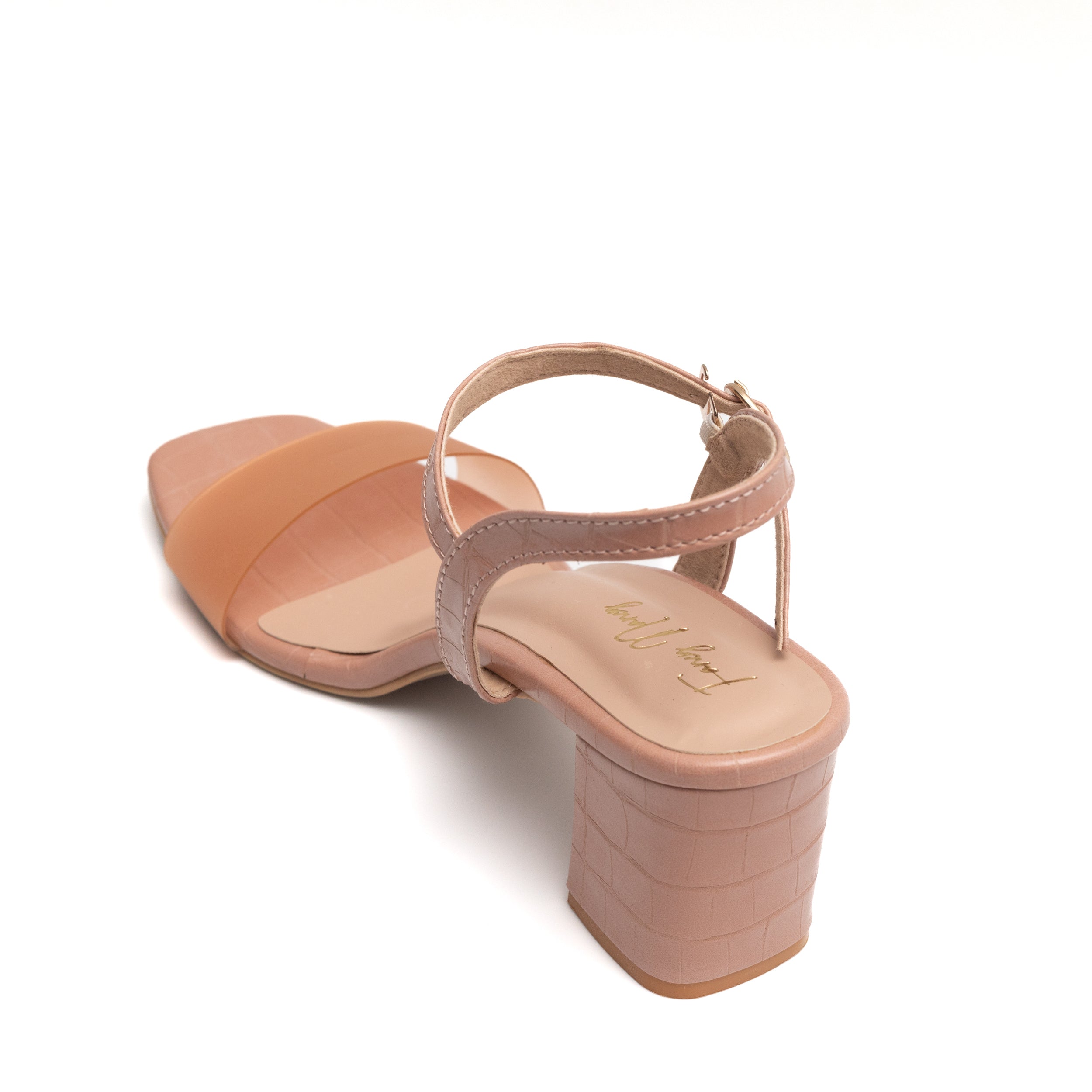 Smokey Buckle Strap Mules - Peach