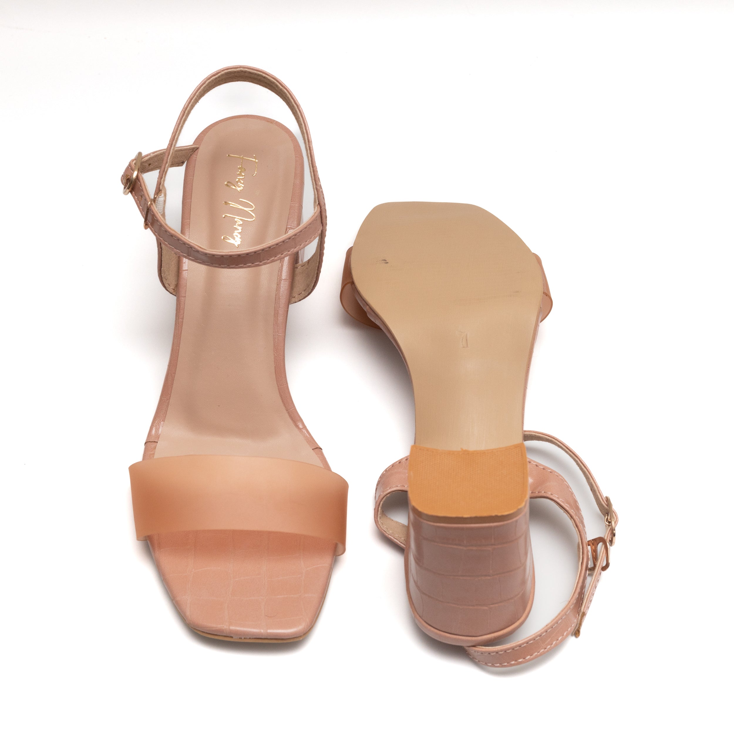 Smokey Buckle Strap Mules - Peach