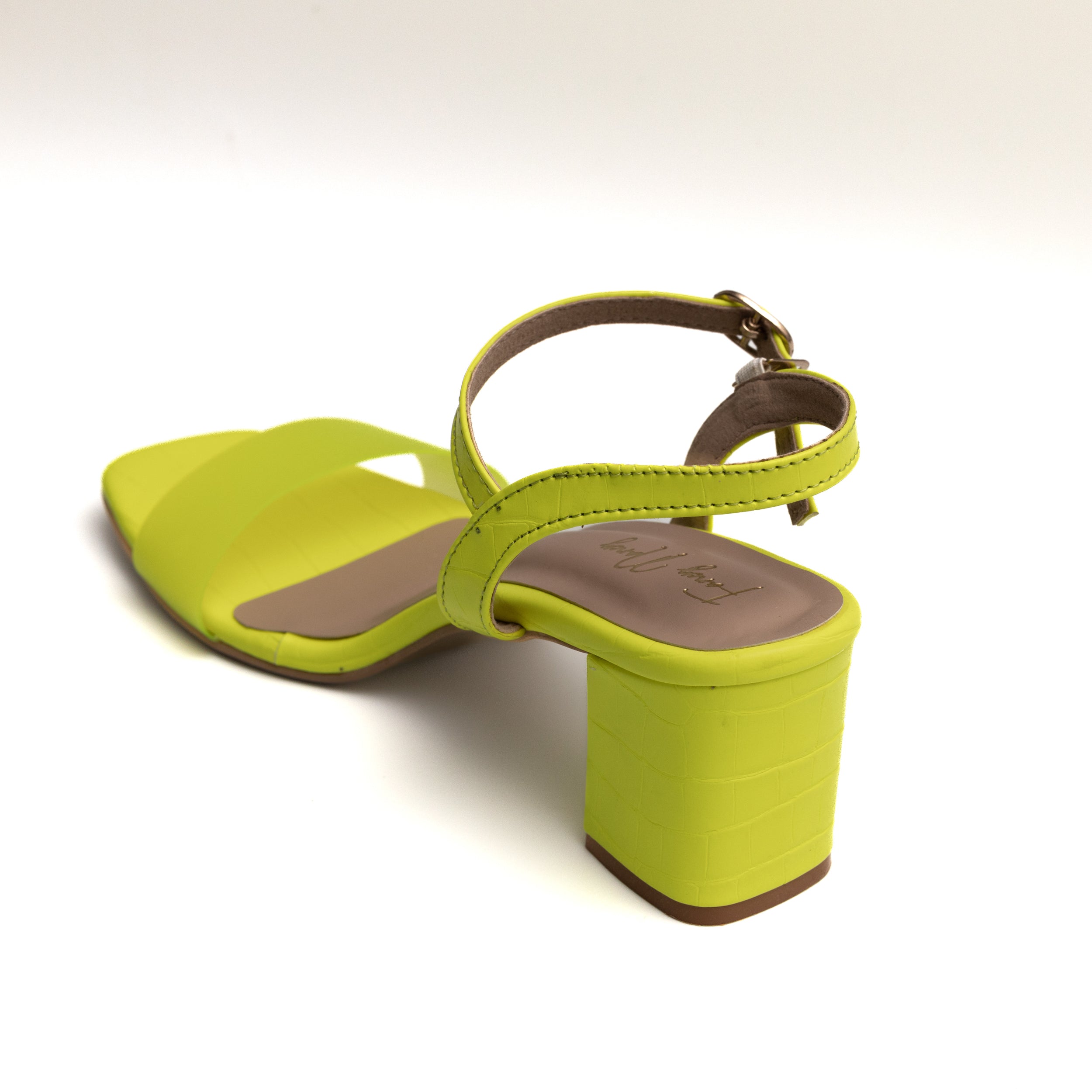 Smokey Buckle Strap Mules - Neon Green