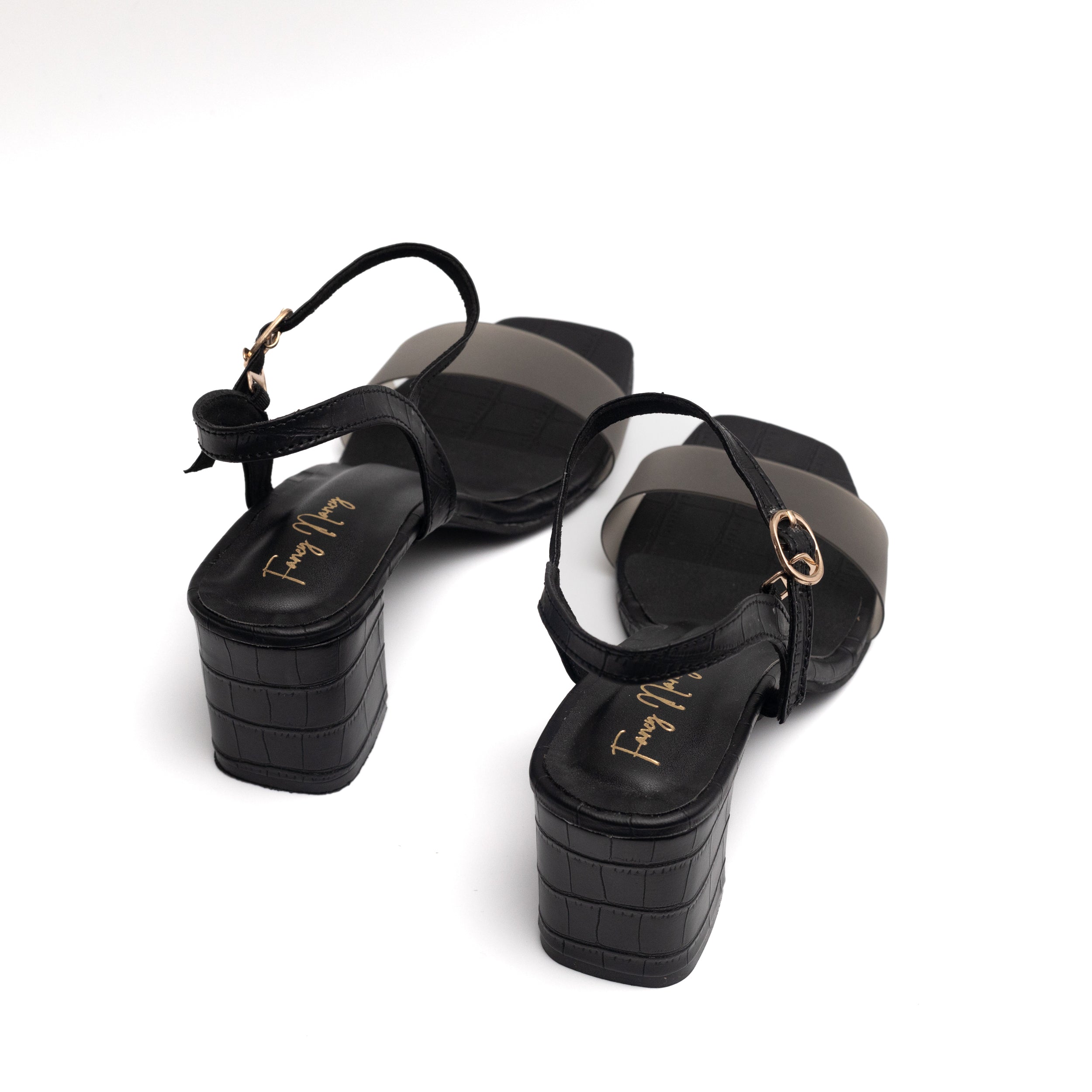 Smokey Buckle Strap Mules - Black