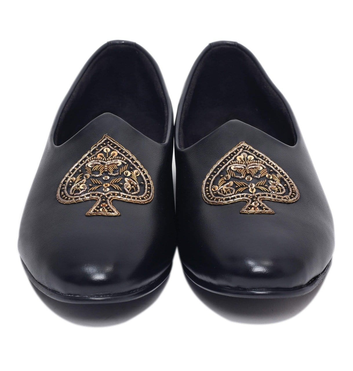 Spade Zardozi Saagans Faux Leather - Black - Dapperfeet