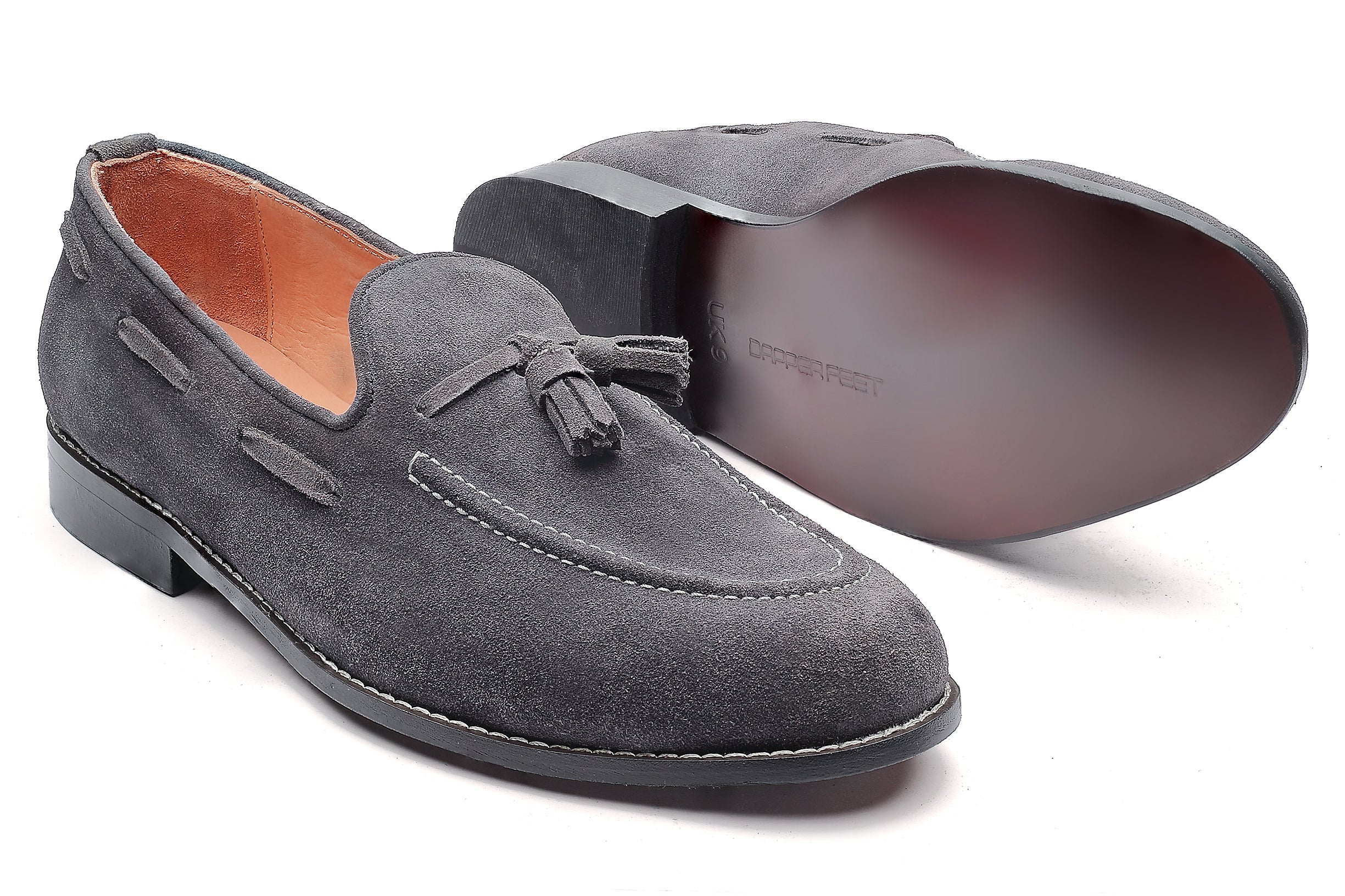 Hampton Suede Tassel Loafers - Charcoal Grey - Dapperfeet