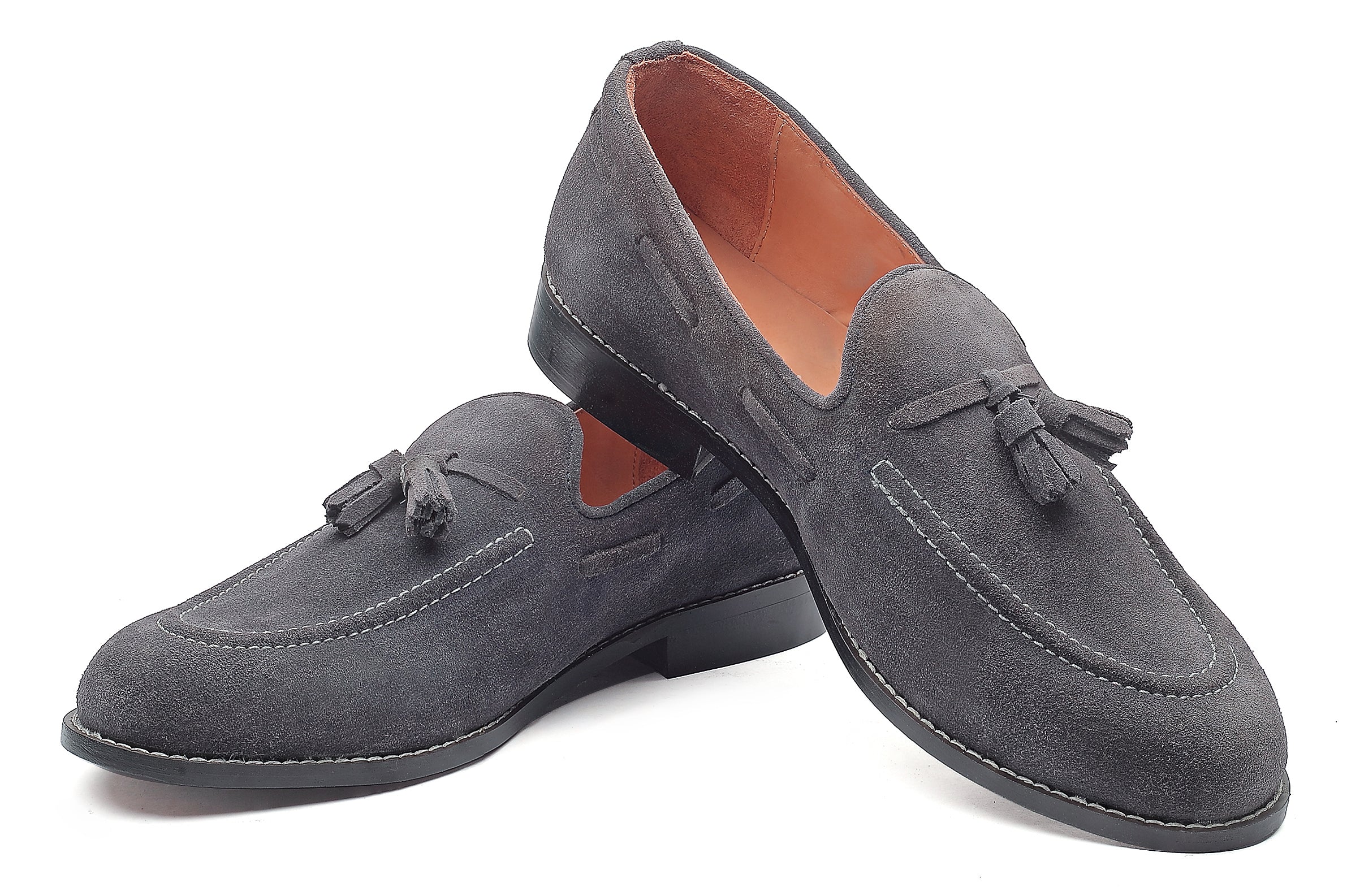 Hampton Suede Tassel Loafers - Charcoal Grey - Dapperfeet