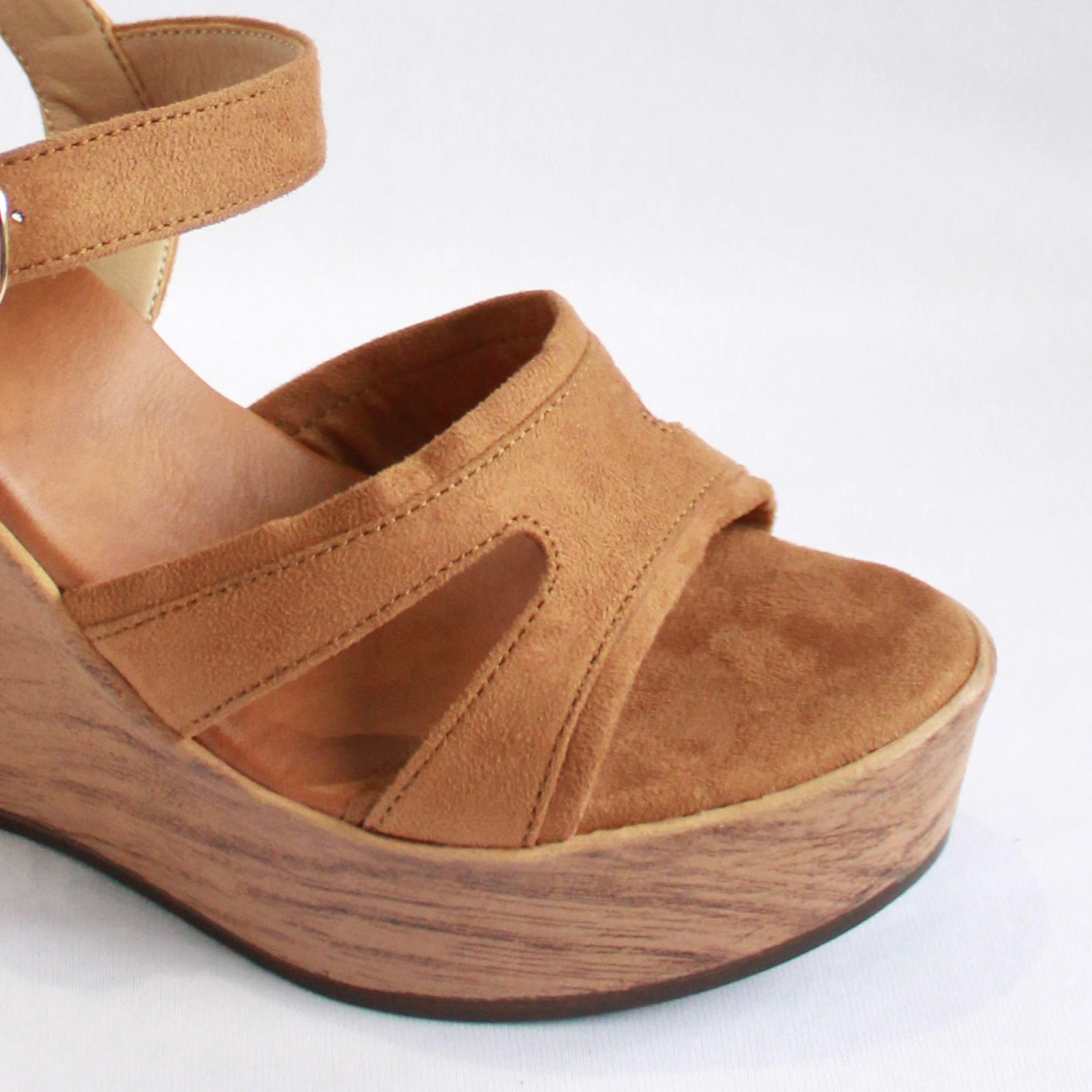 Buckle Strap Wedges - Nude