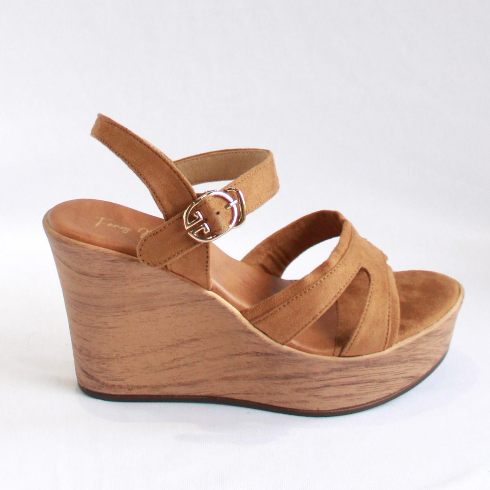 Buckle Strap Wedges - Nude