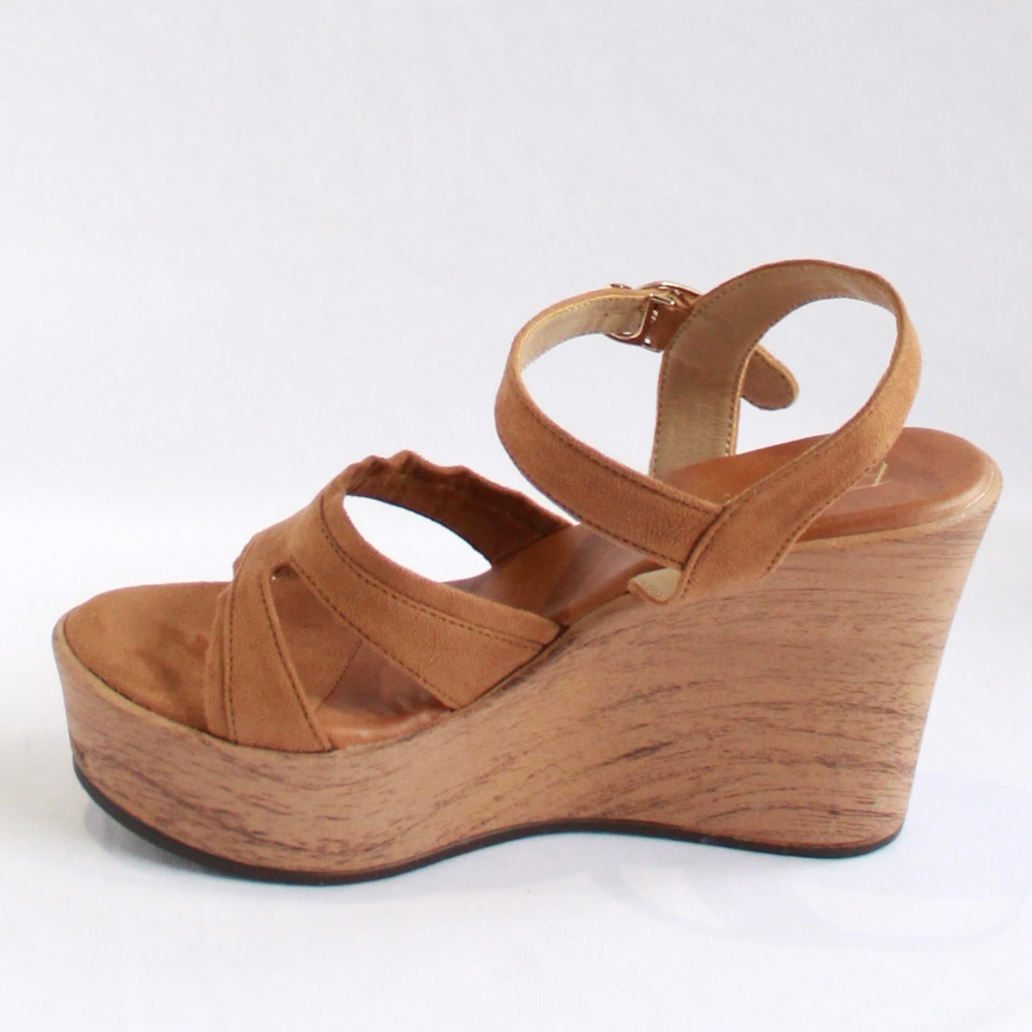 Buckle Strap Wedges - Nude