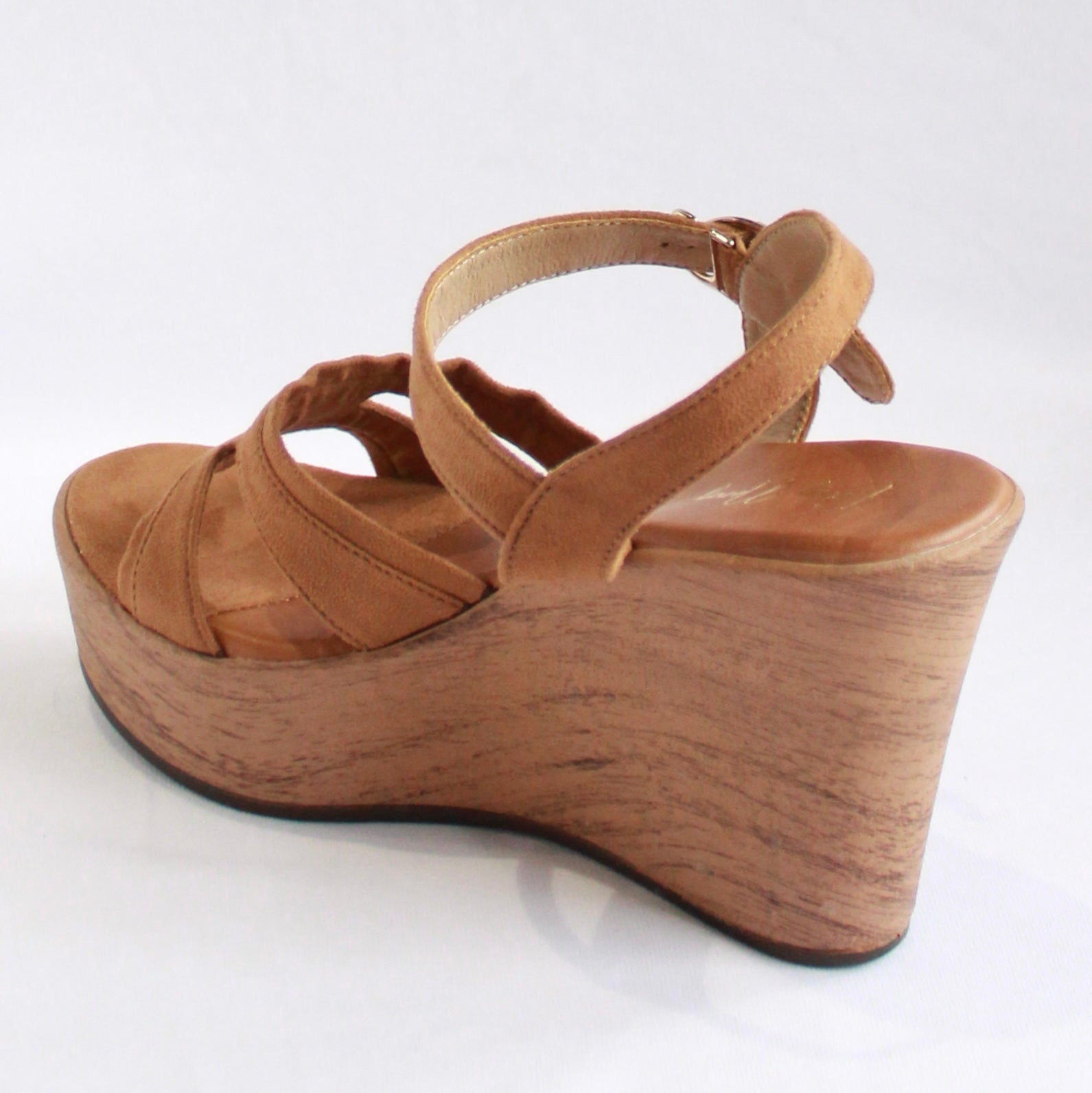 Buckle Strap Wedges - Nude