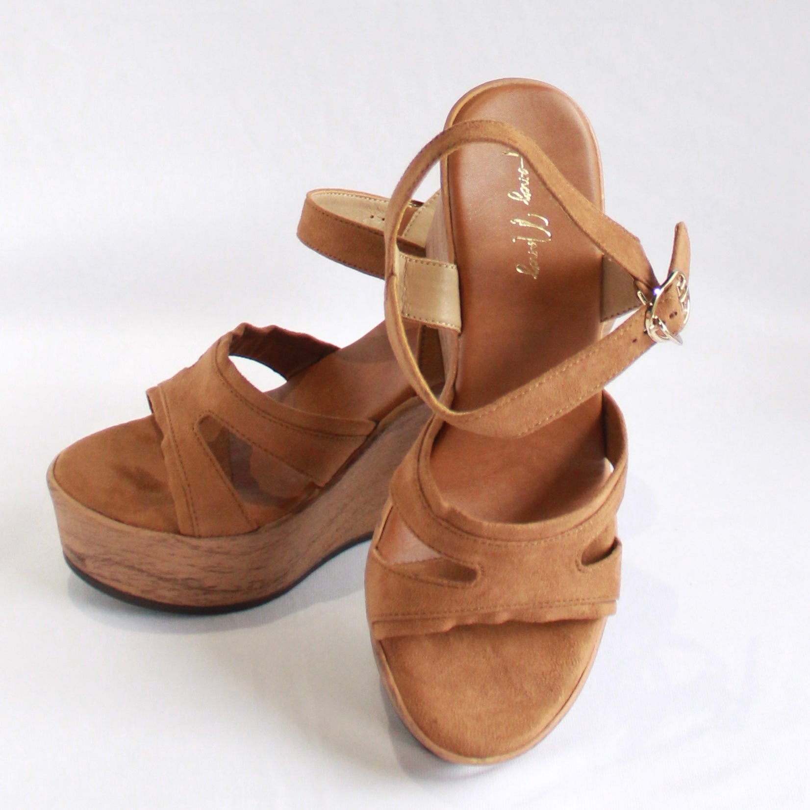 Buckle Strap Wedges - Nude