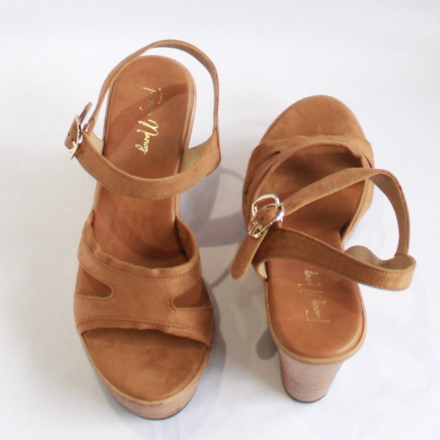 Buckle Strap Wedges - Nude