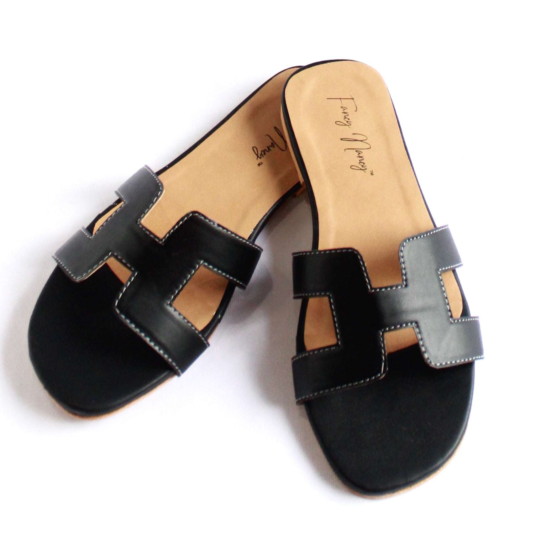 H Style Flats - Black