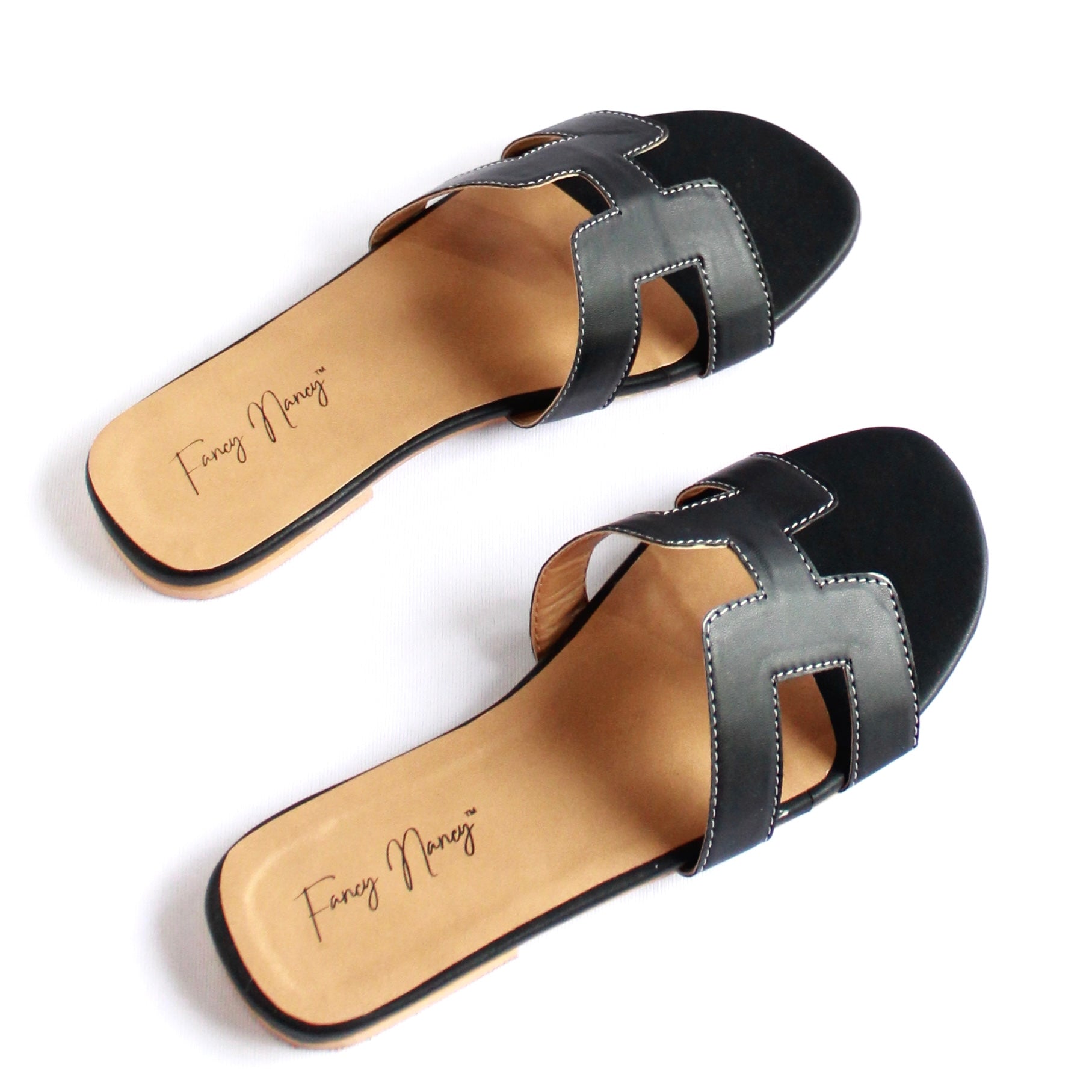 H Style Flats - Black