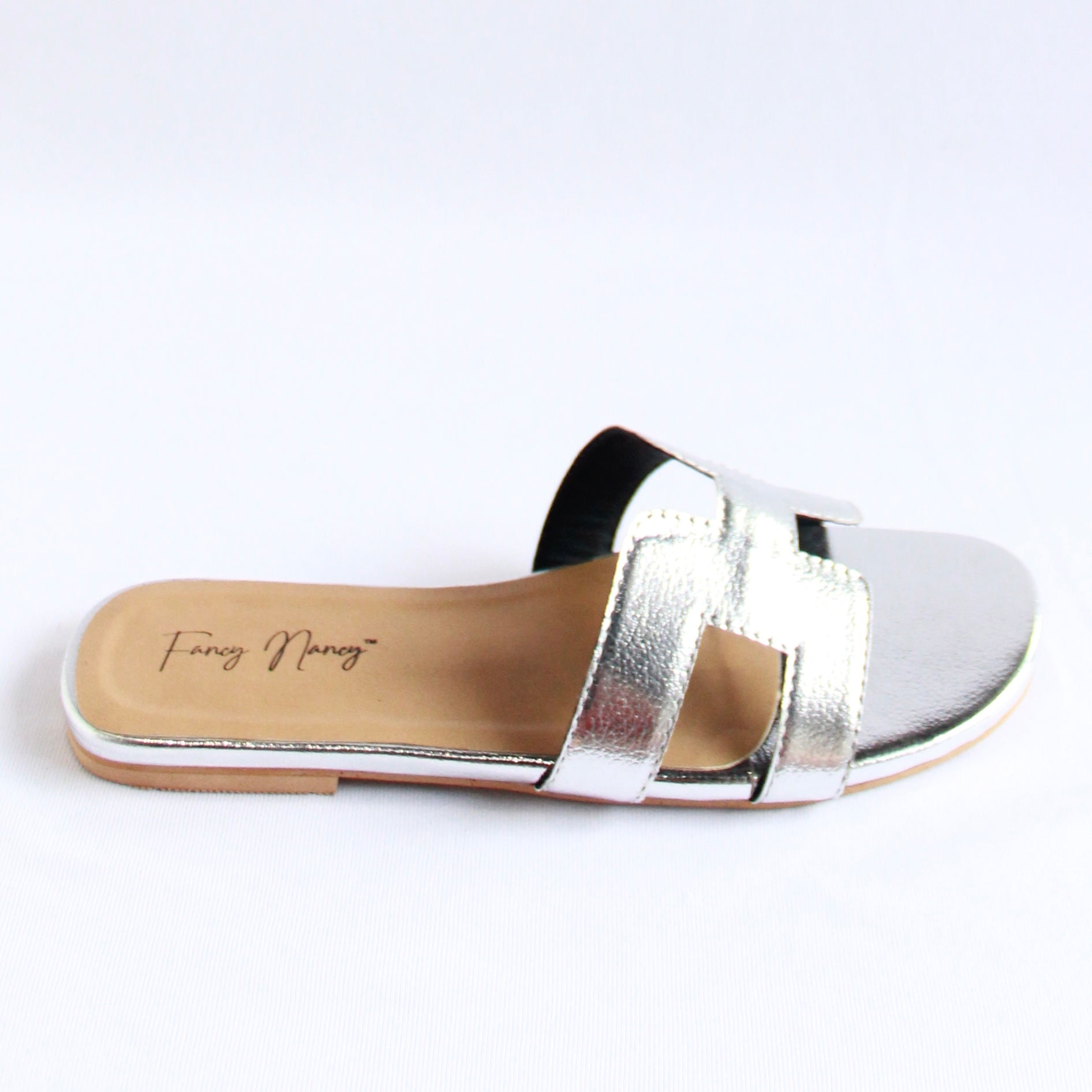 H Style Flats - Silver