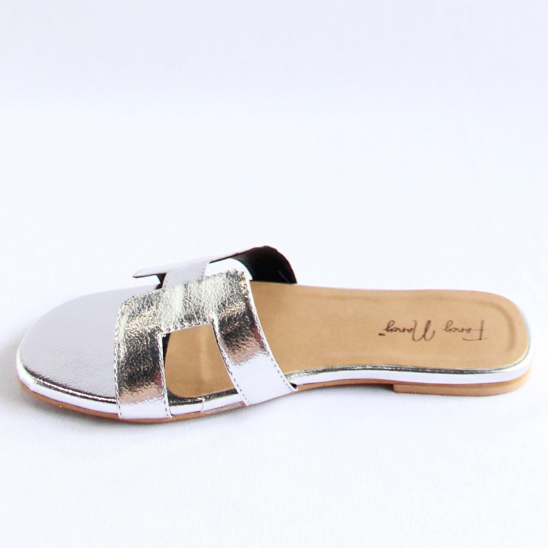 H Style Flats - Silver