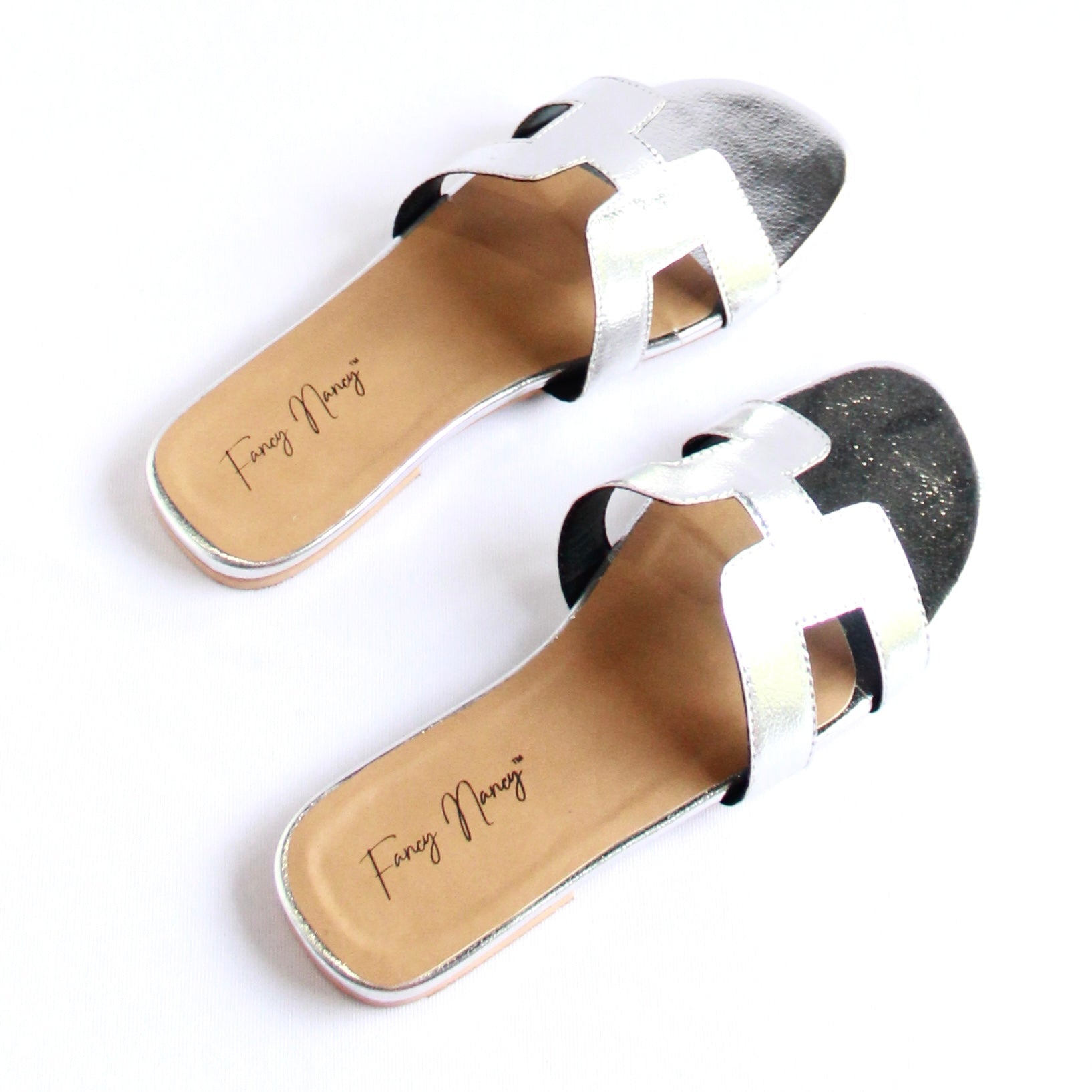 H Style Flats - Silver