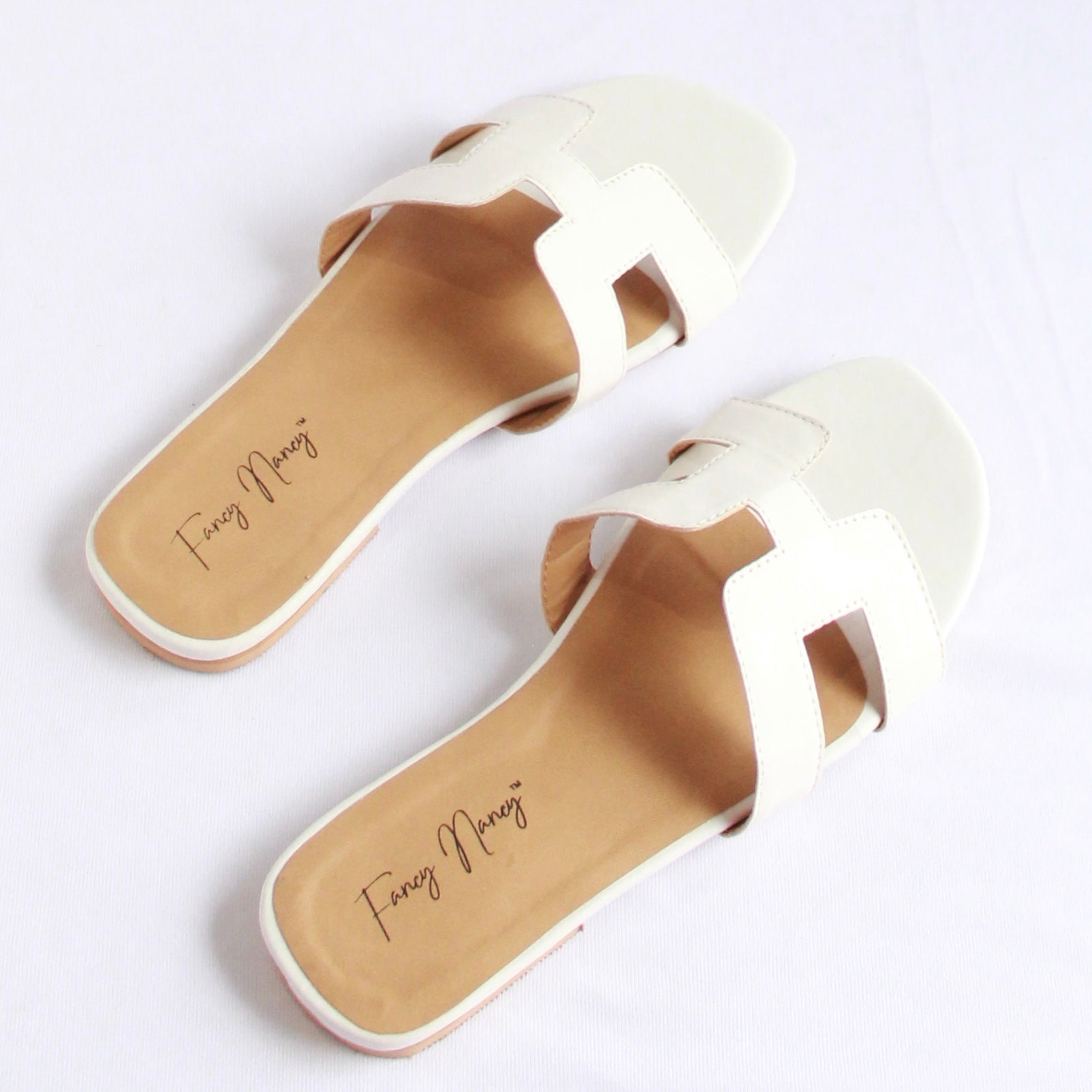 H Style Flats - White