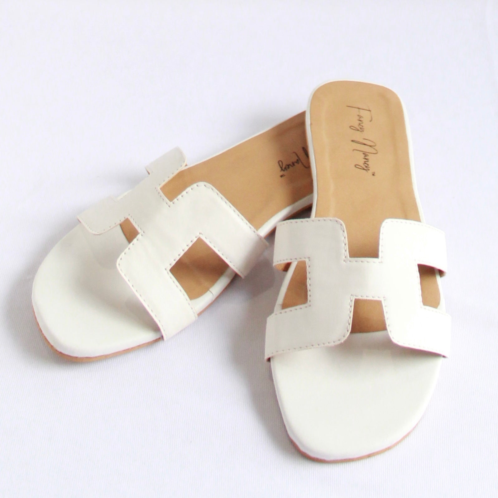 H Style Flats - White