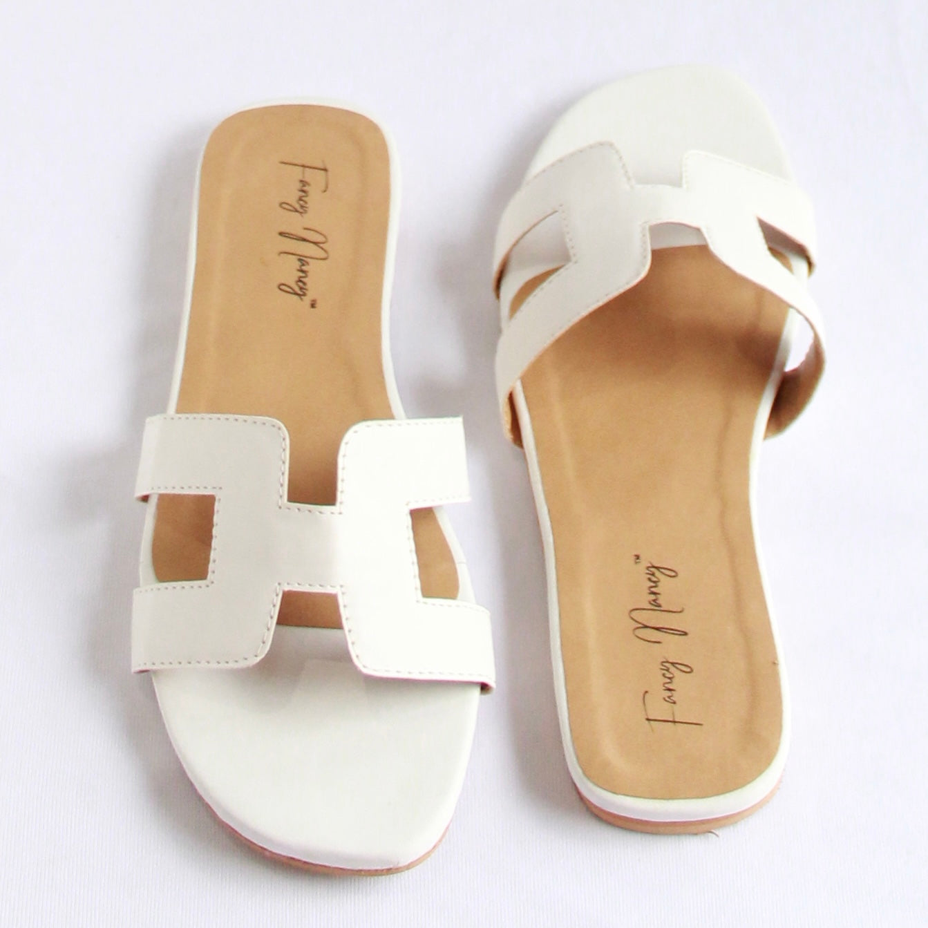 H Style Flats - White