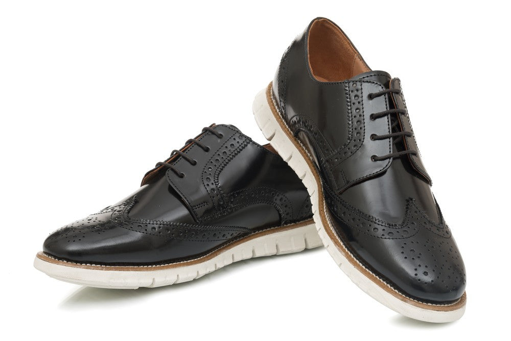 Lorenzo Brogues - Black - Dapperfeet