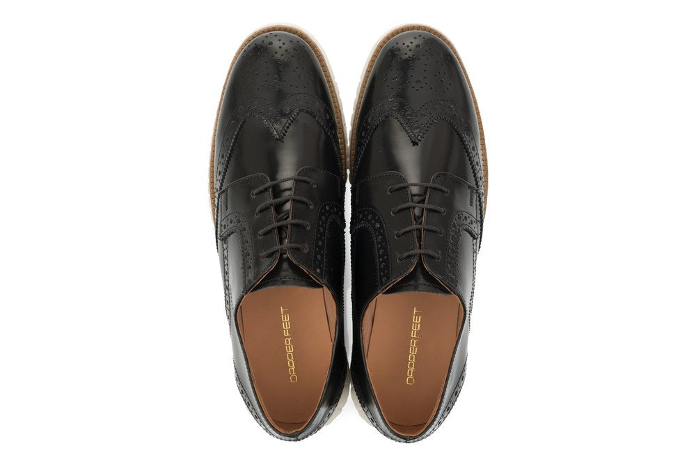 Lorenzo Brogues - Black - Dapperfeet